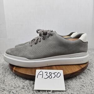 Cole Haan Mens 13M GrandPro Rally Laser Cut Medium Gray Leather Daily Sneaker